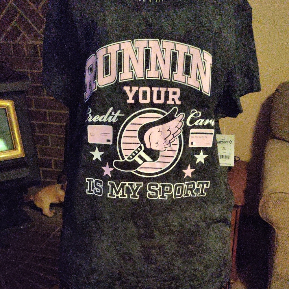 Wound Up Women's Black Distress and Pink Graphic Tee
